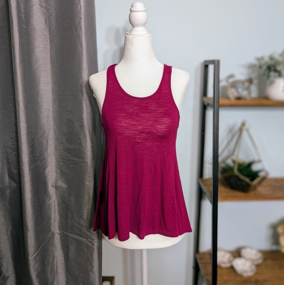American Eagle Pink Racerback Tank Top Size Small | Zip Back Flowy Sleeveless